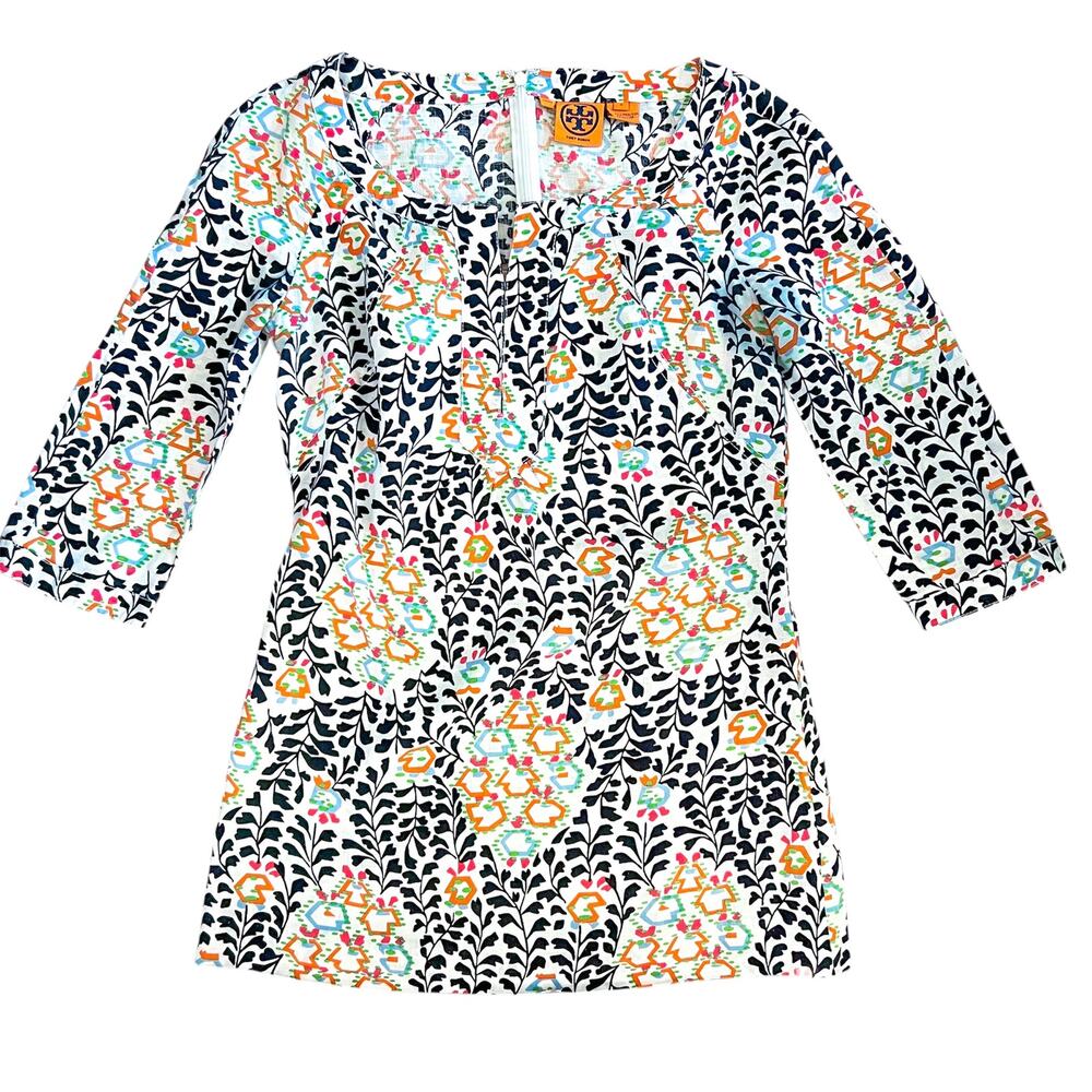 Tory Burch Linen Tunic Top Size 4